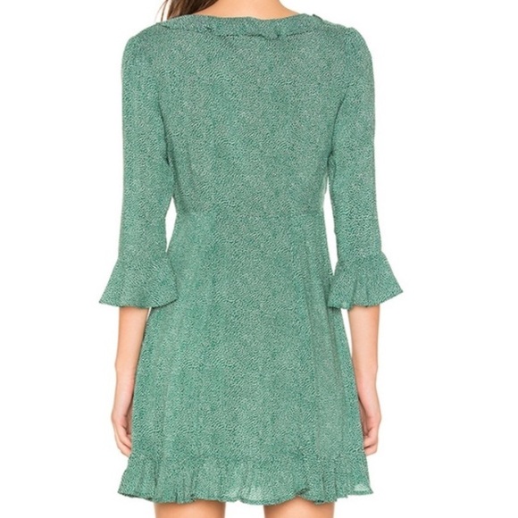 Auguste The Label Diamond Rumba Sleeved Mini Dress Green US4 - Picture 2 of 15